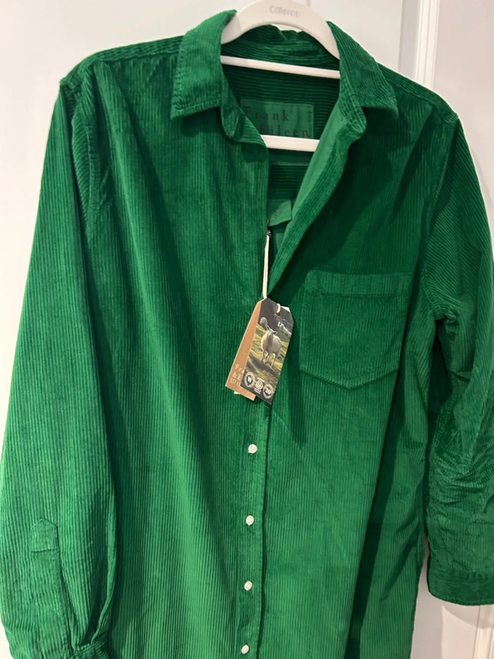 Frank & Eileen Emerald Green Button-Front Midi Shirt Dress - Picture 2 of 6